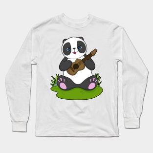Panda Musician Guitar Music Long Sleeve T-Shirt